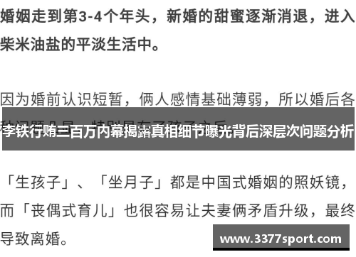 李铁行贿三百万内幕揭露真相细节曝光背后深层次问题分析
